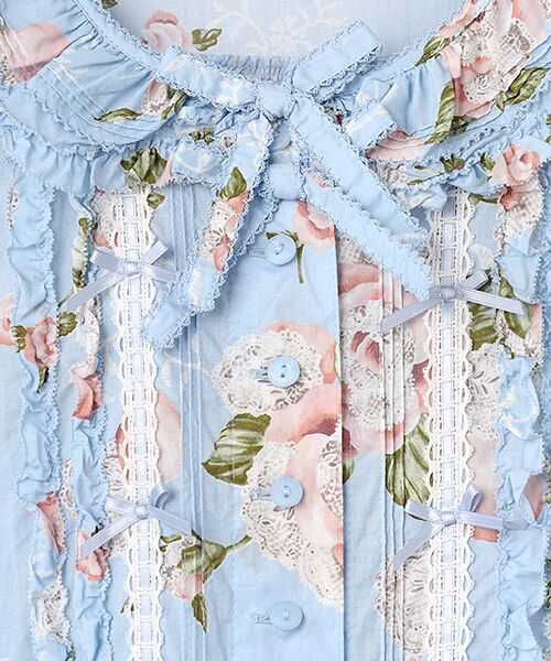 PINK HOUSE / ピンクハウス ロング・マキシ丈ワンピース | ポワン・ド・ローズプリントノースリーブワンピース | 詳細8