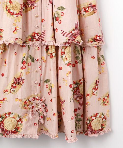 PINK HOUSE / ピンクハウス ロング・マキシ丈ワンピース | さくらんぼの日曜日プリントワンピース | 詳細7