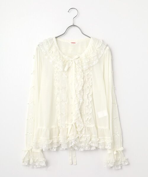 PINK HOUSE / ピンクハウス シャツ・ブラウス | ソフトチュールブラウス（アイボリー）