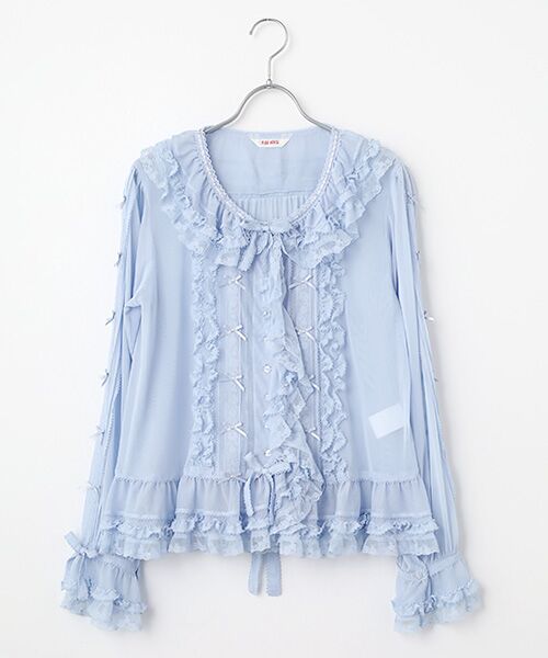 PINK HOUSE / ピンクハウス シャツ・ブラウス | ソフトチュールブラウス（アクアマリン）