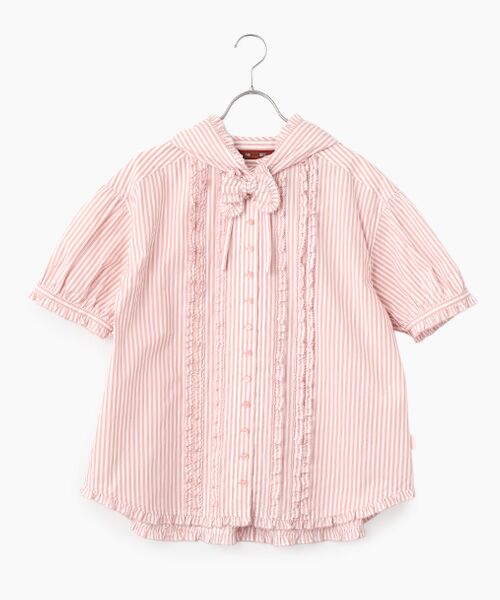 PINK HOUSE / ピンクハウス シャツ・ブラウス | ストライプフードブラウス（ピンク）