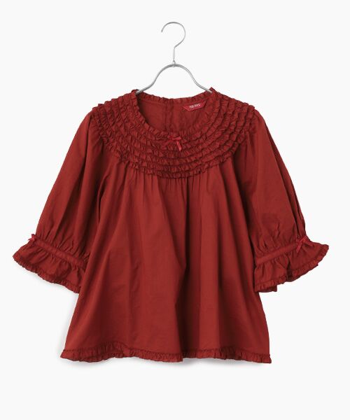 PINK HOUSE / ピンクハウス シャツ・ブラウス | フリル使いブラウス（アカ）