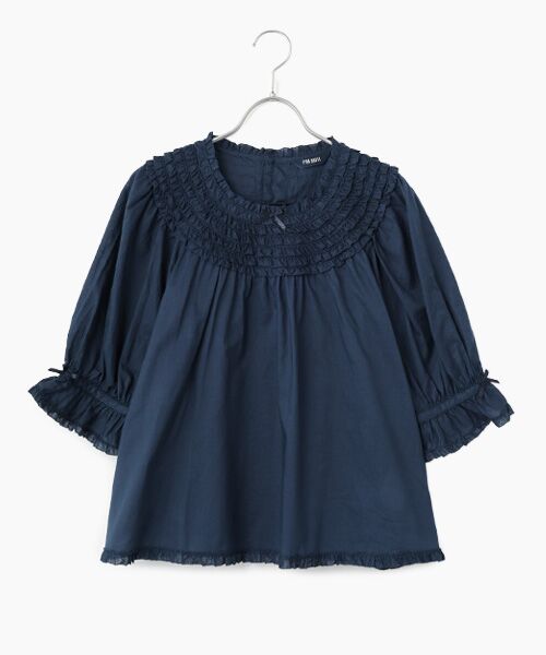 PINK HOUSE / ピンクハウス シャツ・ブラウス | フリル使いブラウス（ネイビー）