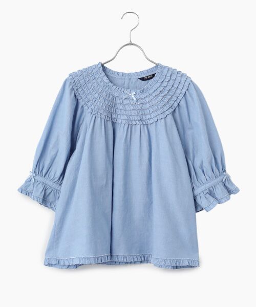 PINK HOUSE / ピンクハウス シャツ・ブラウス | フリル使いブラウス（ダンガリーコン）