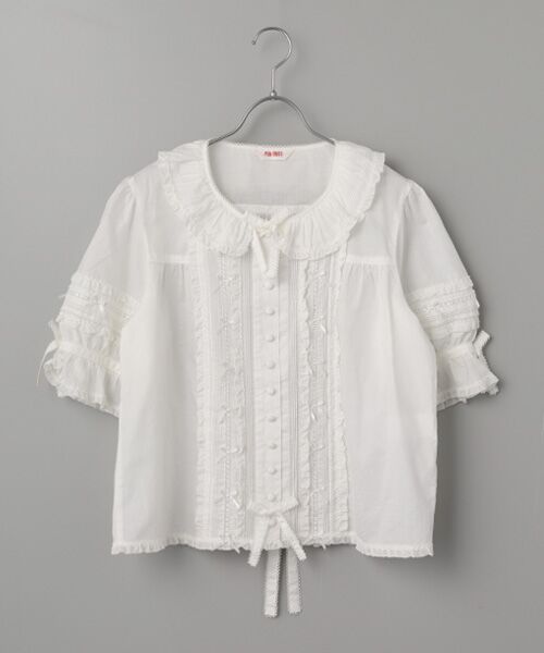 PINK HOUSE / ピンクハウス シャツ・ブラウス | フリル襟付きブラウス（シロ）