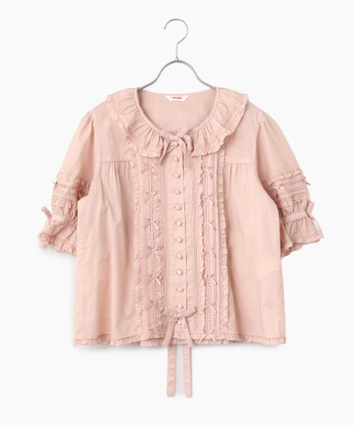 PINK HOUSE / ピンクハウス シャツ・ブラウス | フリル襟付きブラウス（ピンク）