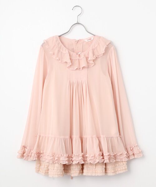 PINK HOUSE / ピンクハウス チュニック | ソフトチュールチュニックブラウス（ピンク）