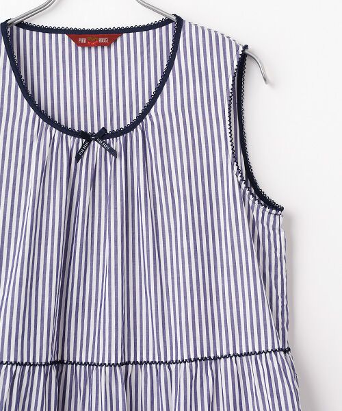 PINK HOUSE / ピンクハウス チュニック | ストライプノースリーブチュニックブラウス | 詳細5