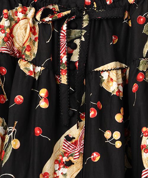 PINK HOUSE / ピンクハウス ロング・マキシ丈スカート | さくらんぼの日曜日プリントスカート | 詳細1