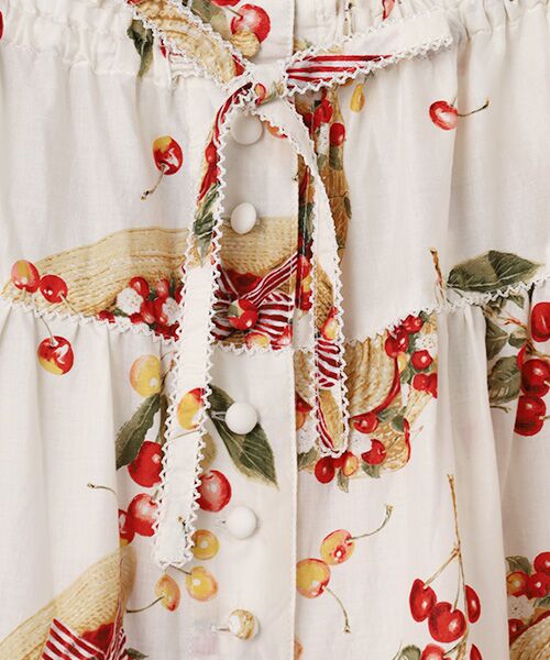 PINK HOUSE / ピンクハウス ロング・マキシ丈スカート | さくらんぼの日曜日プリントスカート | 詳細2