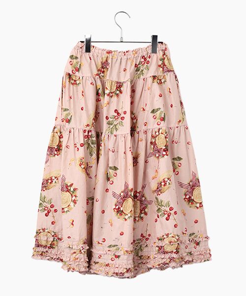 PINK HOUSE / ピンクハウス ロング・マキシ丈スカート | さくらんぼの日曜日プリントスカート | 詳細4