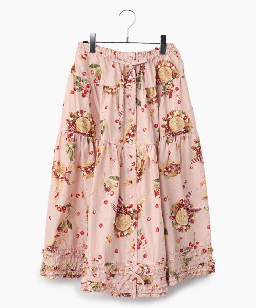 PINK HOUSE / ピンクハウス ロング・マキシ丈スカート | さくらんぼの日曜日プリントスカート（ピンク）