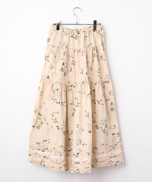 PINK HOUSE / ピンクハウス ロング・マキシ丈スカート | ポワン・ド・ローズプリントスカート | 詳細3