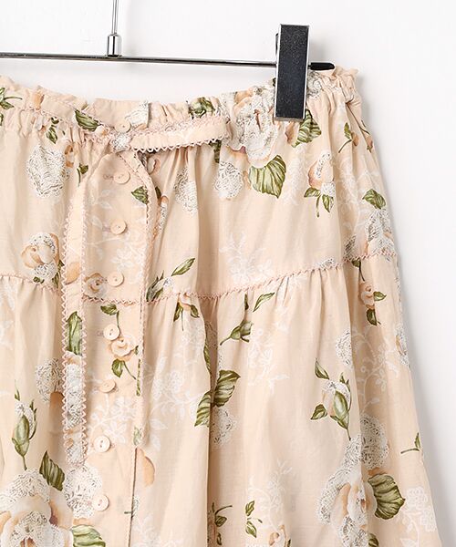 PINK HOUSE / ピンクハウス ロング・マキシ丈スカート | ポワン・ド・ローズプリントスカート | 詳細4