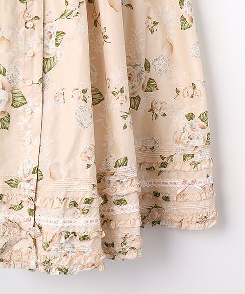 PINK HOUSE / ピンクハウス ロング・マキシ丈スカート | ポワン・ド・ローズプリントスカート | 詳細5