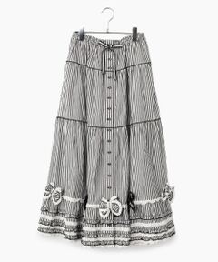 PINK HOUSE / ピンクハウス ロング・マキシ丈スカート | リボンいっぱいストライプスカート