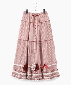 PINK HOUSE / ピンクハウス ロング・マキシ丈スカート | リボンいっぱいストライプスカート