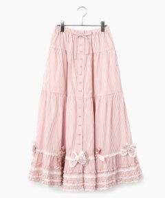 PINK HOUSE / ピンクハウス ロング・マキシ丈スカート | リボンいっぱいストライプスカート