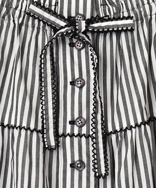 PINK HOUSE / ピンクハウス ロング・マキシ丈スカート | リボンいっぱいストライプスカート | 詳細1