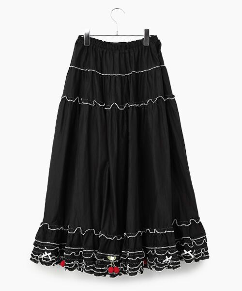 PINK HOUSE / ピンクハウス ロング・マキシ丈スカート | チェリーモチーフ使いフリルスカート | 詳細1