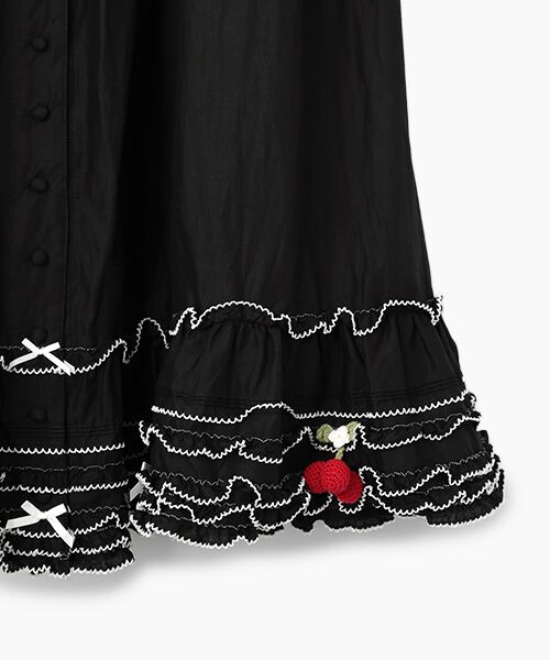 PINK HOUSE / ピンクハウス ロング・マキシ丈スカート | チェリーモチーフ使いフリルスカート | 詳細3