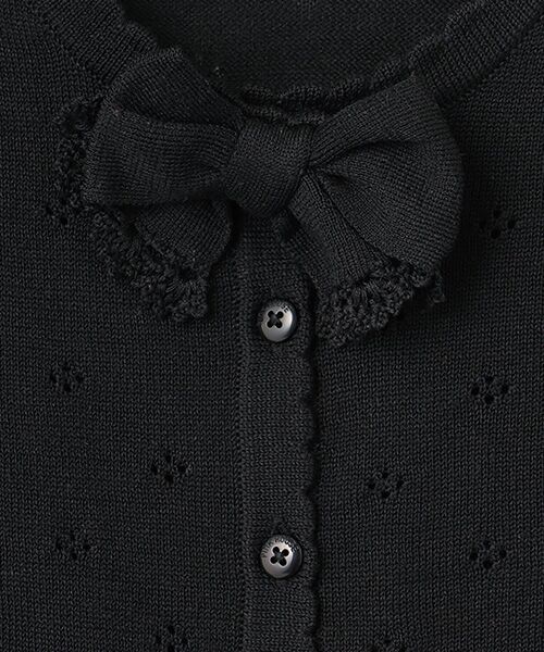 PINK HOUSE / ピンクハウス カーディガン・ボレロ | リボンモチーフ付き透かし柄カーディガン | 詳細1