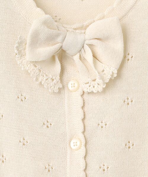 PINK HOUSE / ピンクハウス カーディガン・ボレロ | リボンモチーフ付き透かし柄カーディガン | 詳細2