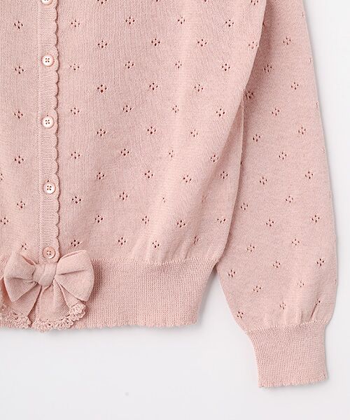 PINK HOUSE / ピンクハウス カーディガン・ボレロ | リボンモチーフ付き透かし柄カーディガン | 詳細5