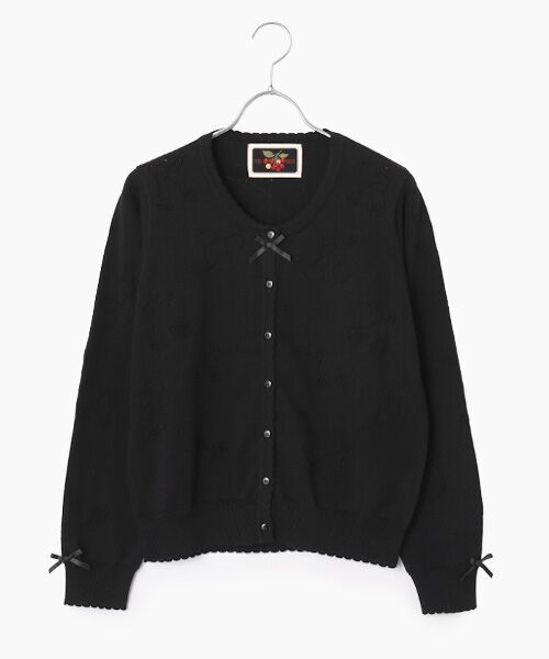 PINK HOUSE / ピンクハウス カーディガン・ボレロ | チェリー柄ニットカーディガン（クロ）