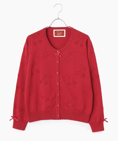 PINK HOUSE / ピンクハウス カーディガン・ボレロ | チェリー柄ニットカーディガン（アカ）