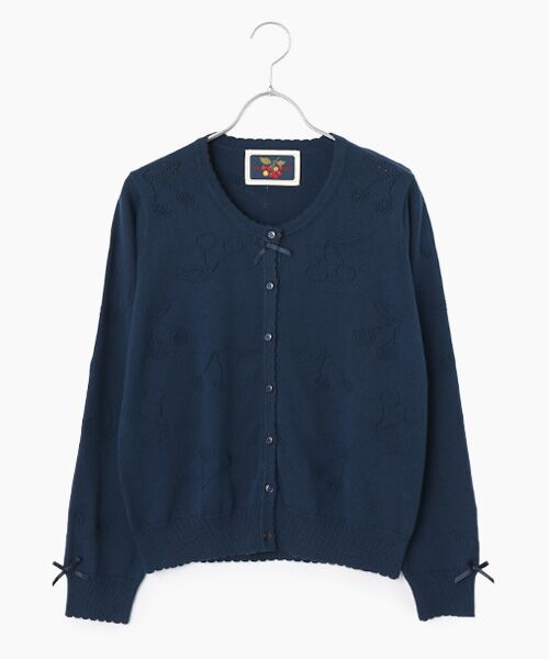 PINK HOUSE / ピンクハウス カーディガン・ボレロ | チェリー柄ニットカーディガン（ネイビー）