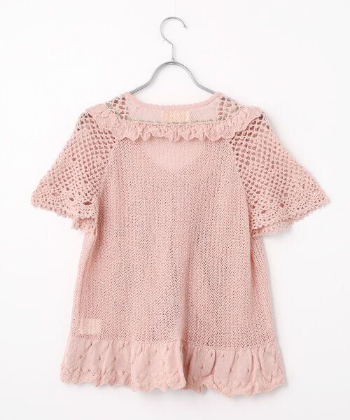 PINK HOUSE / ピンクハウス ベスト | ポワン・ド・ローズモチーフニットベスト | 詳細2