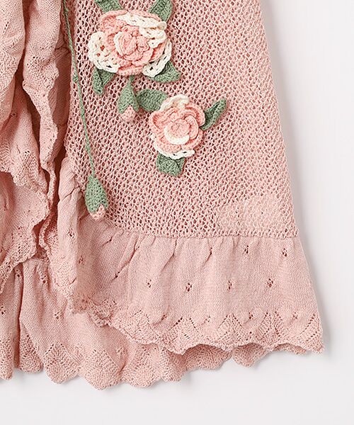 PINK HOUSE / ピンクハウス ベスト | ポワン・ド・ローズモチーフニットベスト | 詳細4