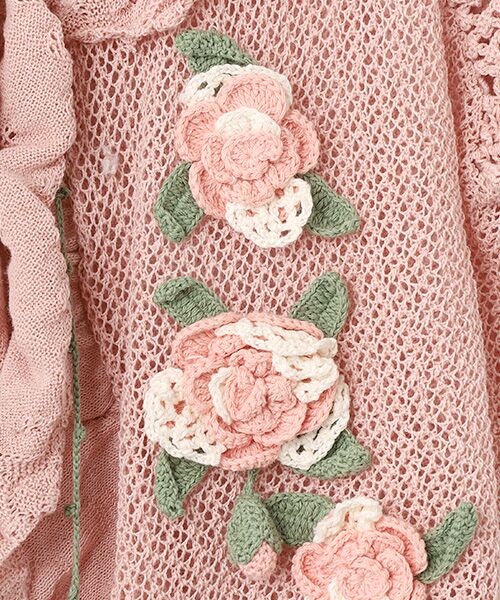 PINK HOUSE / ピンクハウス ベスト | ポワン・ド・ローズモチーフニットベスト | 詳細5
