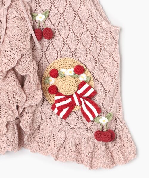 PINK HOUSE / ピンクハウス ベスト | さくらんぼの日曜日モチーフ使いニットベスト | 詳細6