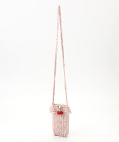 PINK HOUSE / ピンクハウス ショルダーバッグ | チェリーモチーフ付きフリルポシェット