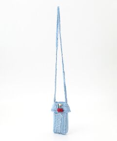 PINK HOUSE / ピンクハウス ショルダーバッグ | チェリーモチーフ付きフリルポシェット