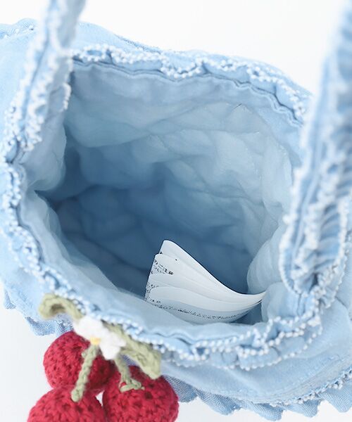 PINK HOUSE / ピンクハウス ショルダーバッグ | チェリーモチーフ付きフリルポシェット | 詳細5