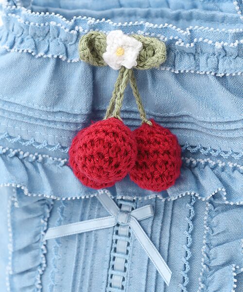 PINK HOUSE / ピンクハウス ショルダーバッグ | チェリーモチーフ付きフリルポシェット | 詳細8