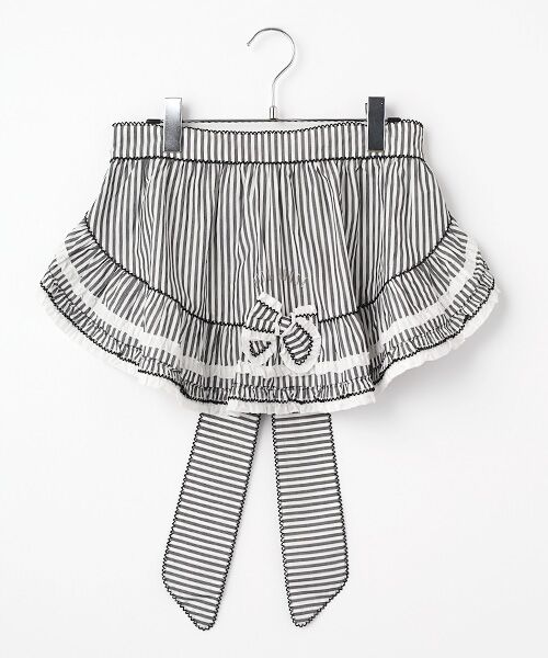 PINK HOUSE / ピンクハウス その他雑貨 | ローンフリル使いストライプエプロン（クロ）