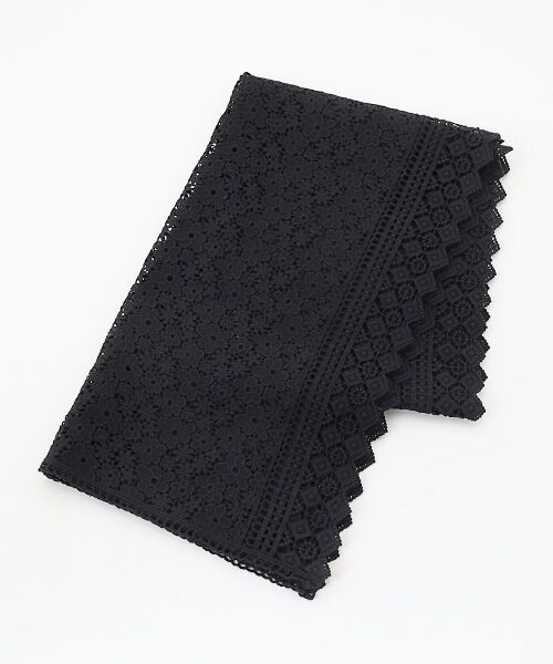 PINK HOUSE / ピンクハウス マフラー・ショール・スヌード・ストール | 小花刺繍レースストール（クロ）