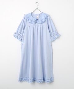チュール襟付きワンピース