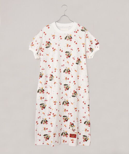 PINK HOUSE / ピンクハウス ミニ丈・ひざ丈ワンピース | さくらんぼプリントカットソーワンピース（シロ）