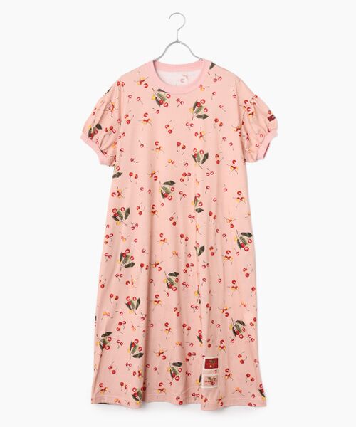 PINK HOUSE / ピンクハウス ミニ丈・ひざ丈ワンピース | さくらんぼプリントカットソーワンピース（ピンク）