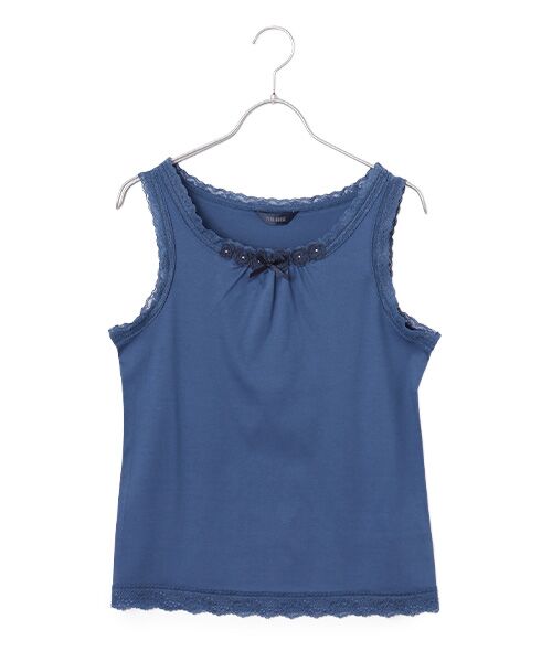 PINK HOUSE / ピンクハウス キャミソール・チューブトップ | フラワーモチーフ付きキャミソール（ネイビー）
