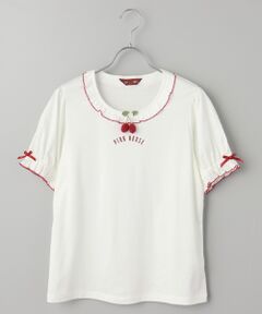 PINK HOUSE / ピンクハウス カットソー | チェリーモチーフ付きカットソー
