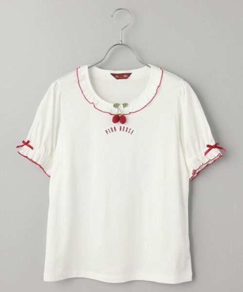 PINK HOUSE / ピンクハウス カットソー | チェリーモチーフ付きカットソー（シロ）