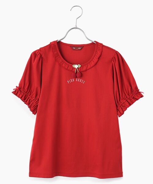 PINK HOUSE / ピンクハウス カットソー | チェリーモチーフ付きカットソー（アカ）