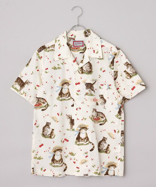 PINK HOUSE / ピンクハウス シャツ・ブラウス | さくらんぼの丘のねこプリントシャツブラウス（シロ）