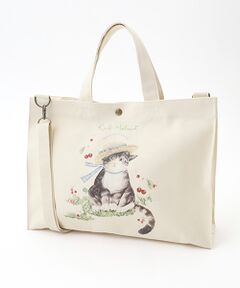 PINK HOUSE / ピンクハウス トートバッグ | さくらんぼの丘のねこプリント2WAYバッグ